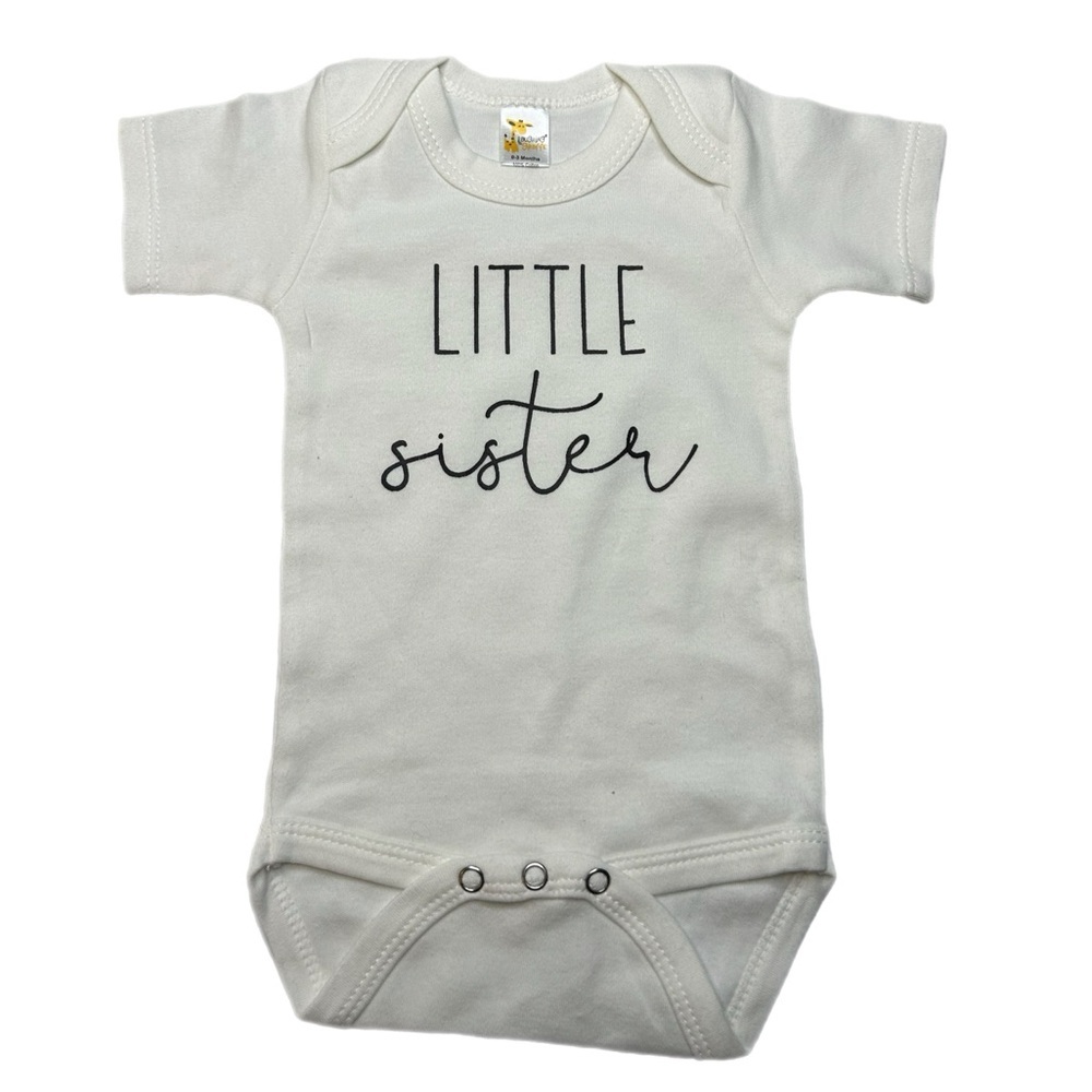 Little Giraffe Little Sister Baby Onesie